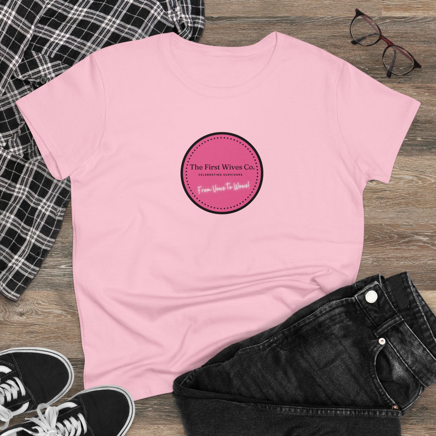 First Wives Logo Women's Midweight Cotton Tshirt