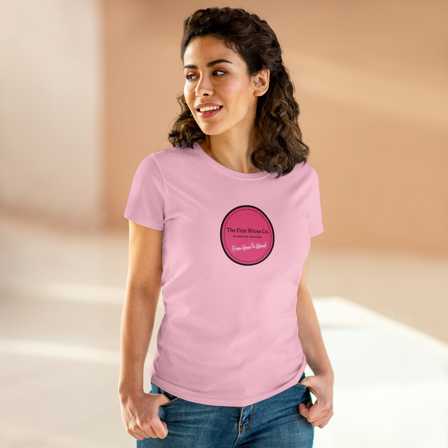 First Wives Logo Women's Midweight Cotton Tshirt