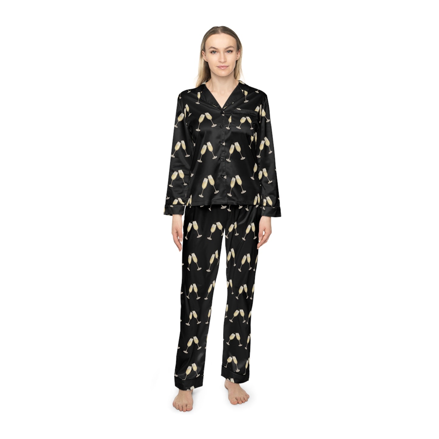 Champagne Women's Satin Pajamas