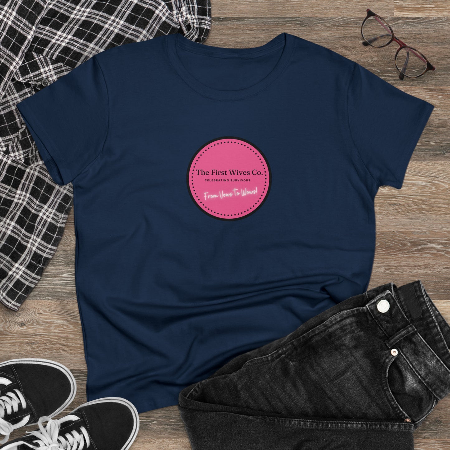 First Wives Logo Women's Midweight Cotton Tshirt