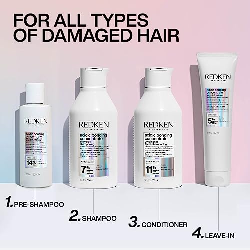 Redken Bonding Shampoo & Conditioner Set for Damaged Hair Repair | Acidic Bonding Concentrate | Sulfate-Free | Repairs Bleached or Color-Treated Hair | For All Hair Types | 10.1 Fl Oz