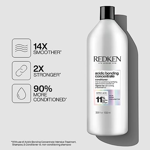 Redken Bonding Shampoo & Conditioner Set for Damaged Hair Repair | Acidic Bonding Concentrate | Sulfate-Free | Repairs Bleached or Color-Treated Hair | For All Hair Types | 10.1 Fl Oz