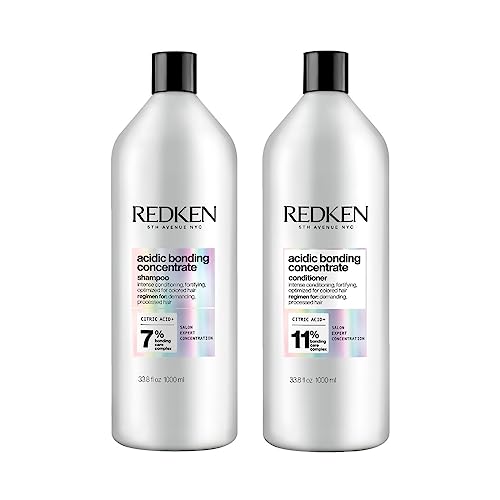 Redken Bonding Shampoo & Conditioner Set for Damaged Hair Repair | Acidic Bonding Concentrate | Sulfate-Free | Repairs Bleached or Color-Treated Hair | For All Hair Types | 10.1 Fl Oz