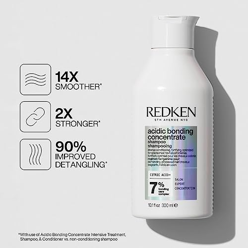 Redken Bonding Shampoo & Conditioner Set for Damaged Hair Repair | Acidic Bonding Concentrate | Sulfate-Free | Repairs Bleached or Color-Treated Hair | For All Hair Types | 10.1 Fl Oz