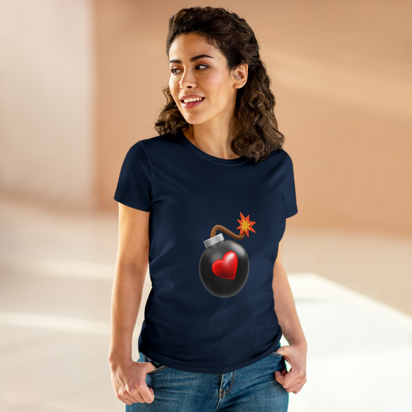 Love Bomb Women's Midweight Cotton Tshirt