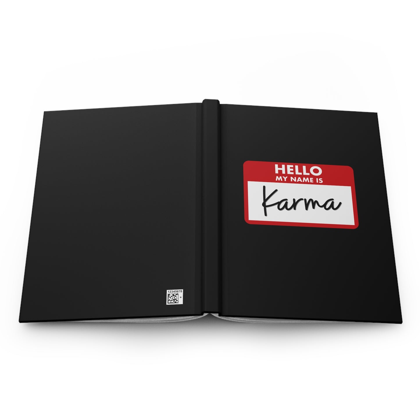 Hello My Name is Karma Hardcover Journal Matte, Ruled