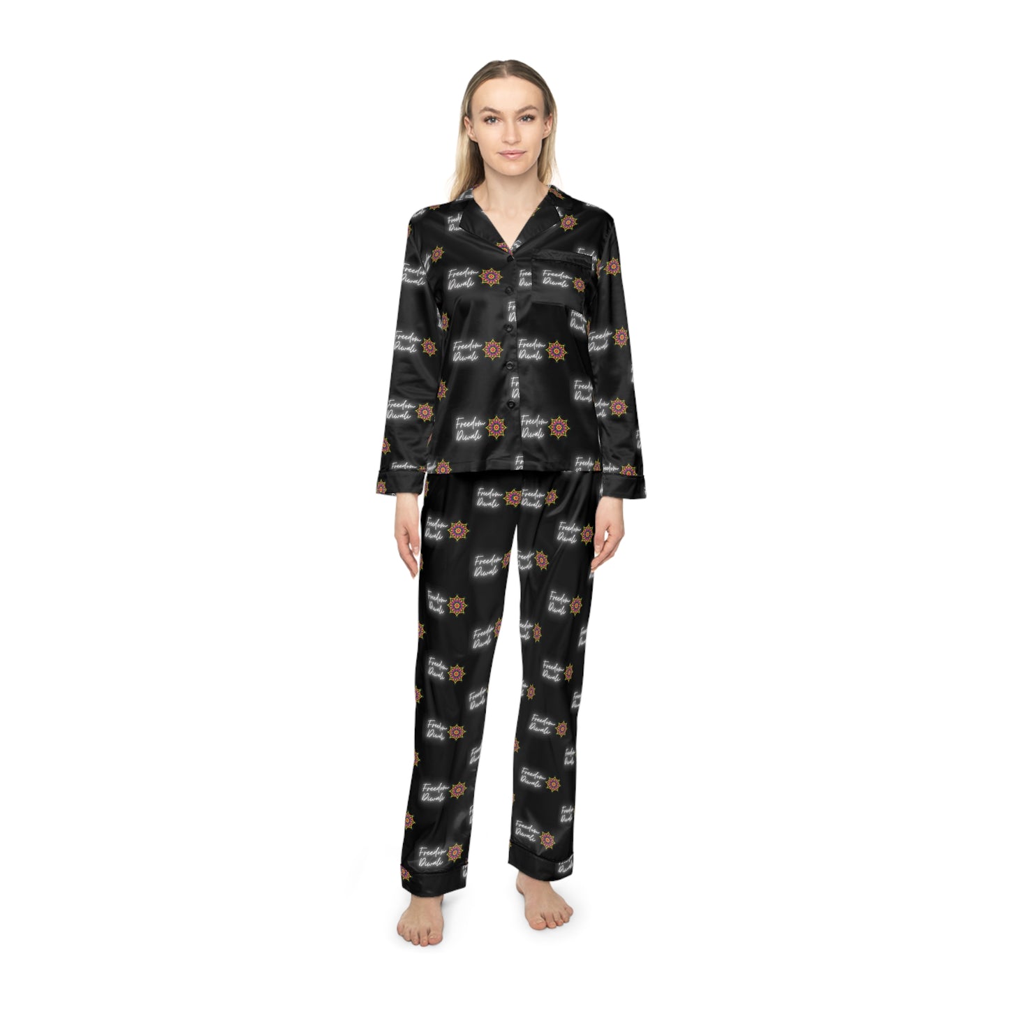 Diwali Freedom Women's Satin Pajamas