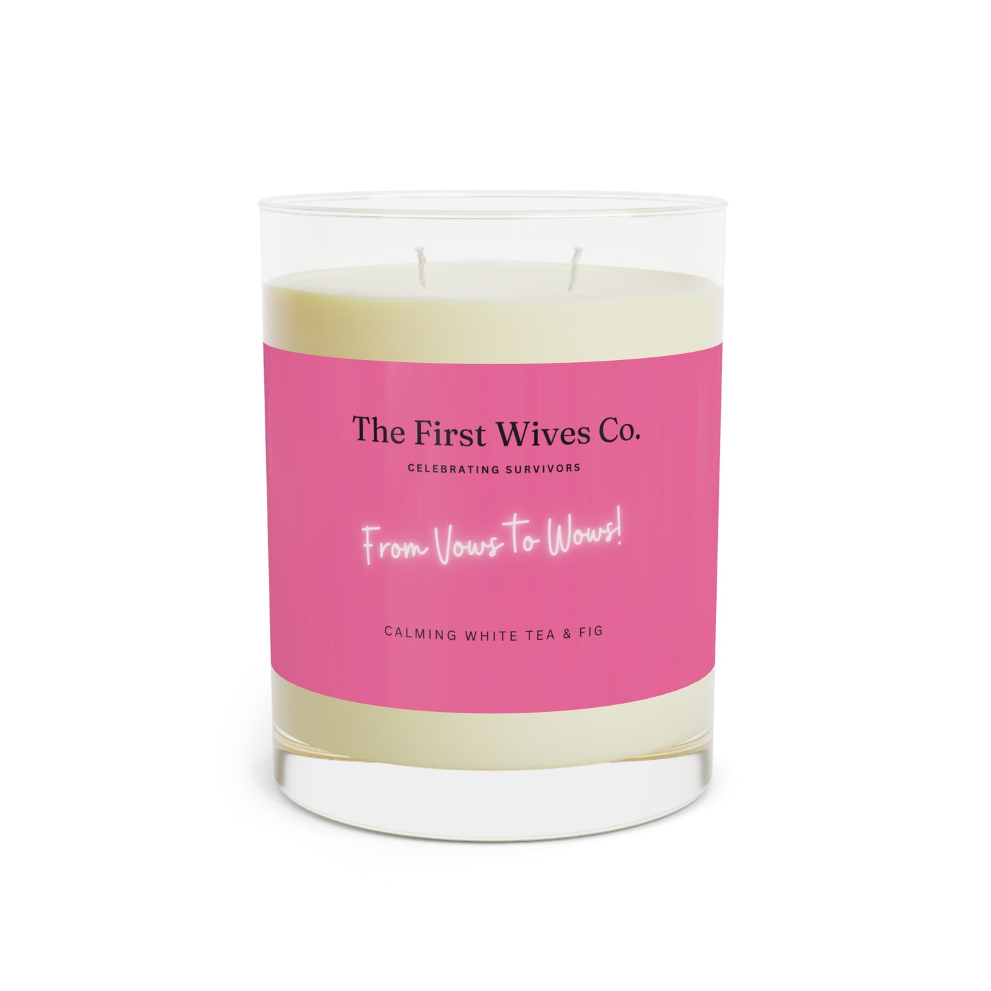 Calming White Tea and Fig Scented Candle - Full Glass, 11oz