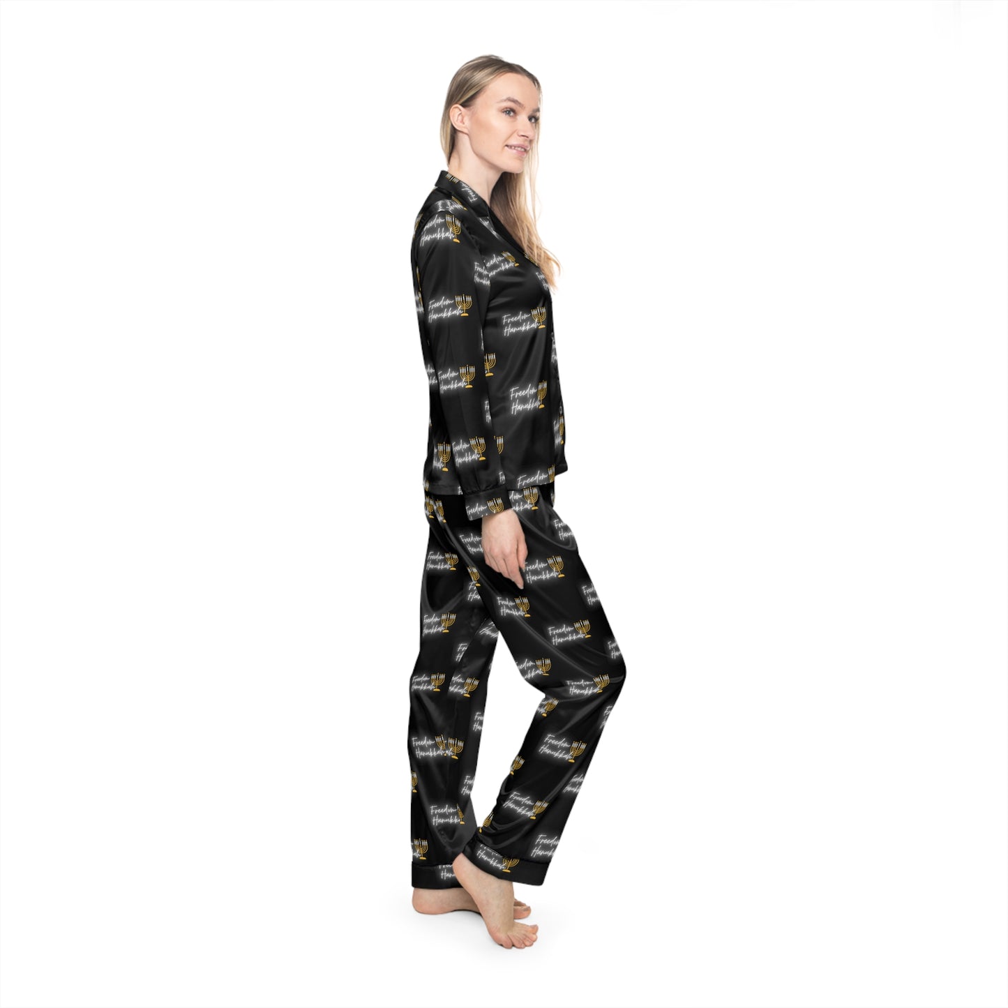 Hanukkah Freedom Women's Satin Pajamas