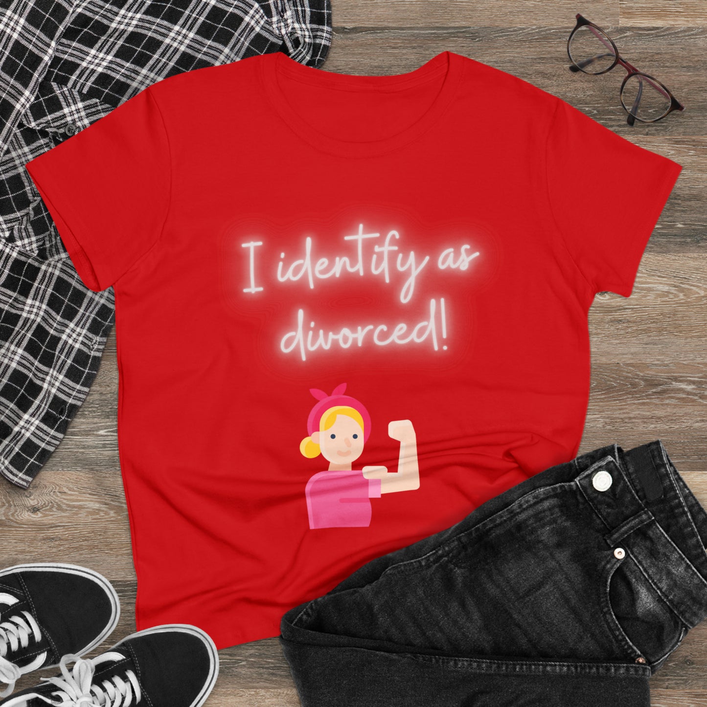 I Identify As Divorced Women's Midweight Cotton Tshirt