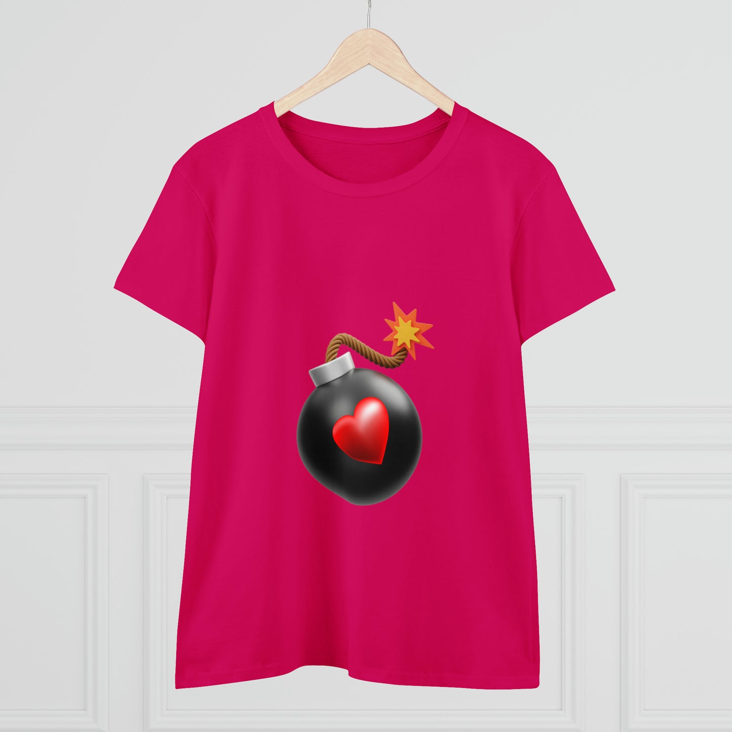 Love Bomb Women's Midweight Cotton Tshirt