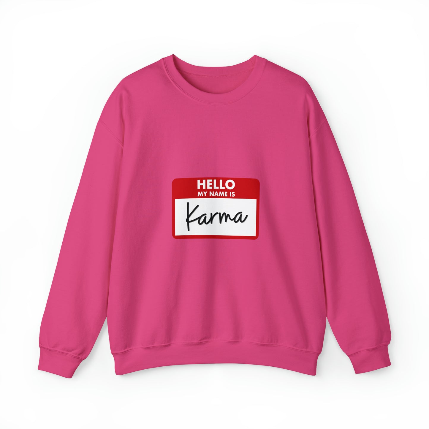 Hello My Name Is Karma Heavy Blend™ Crewneck Sweatshirt