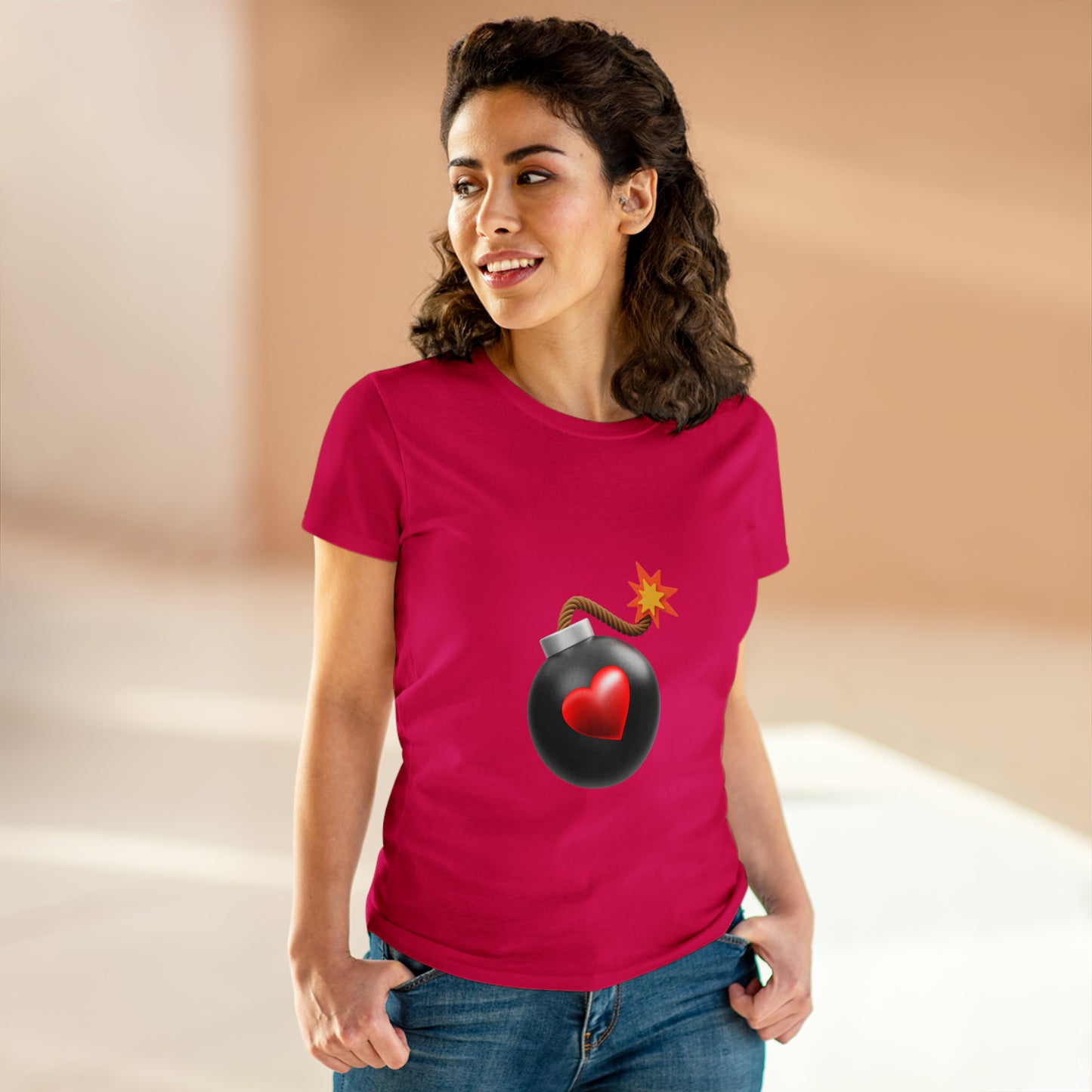 Love Bomb Women's Midweight Cotton Tshirt