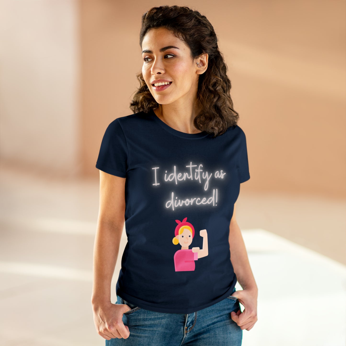 I Identify As Divorced Women's Midweight Cotton Tshirt