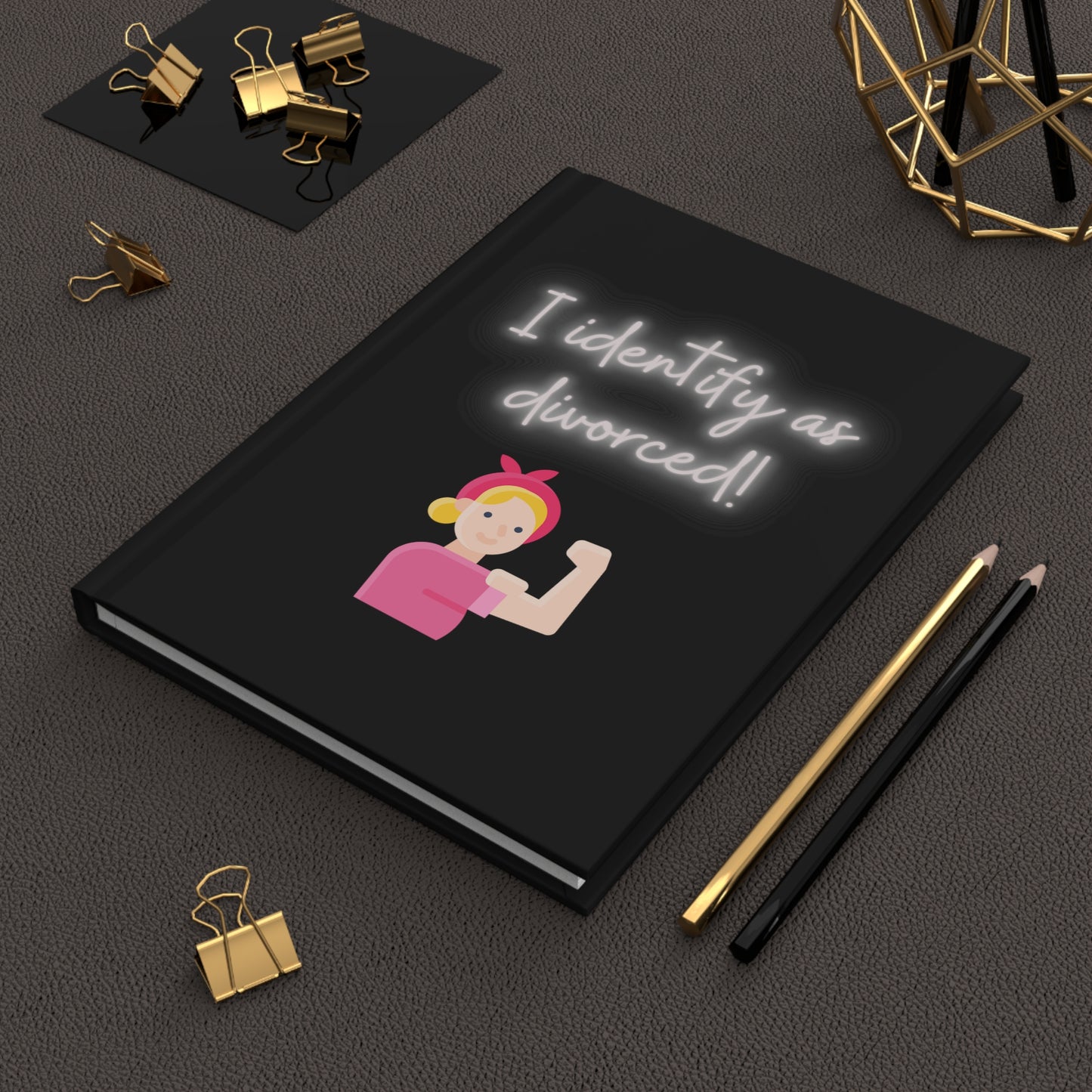 I Identify as Divorced Hardcover Journal Matte, Ruled