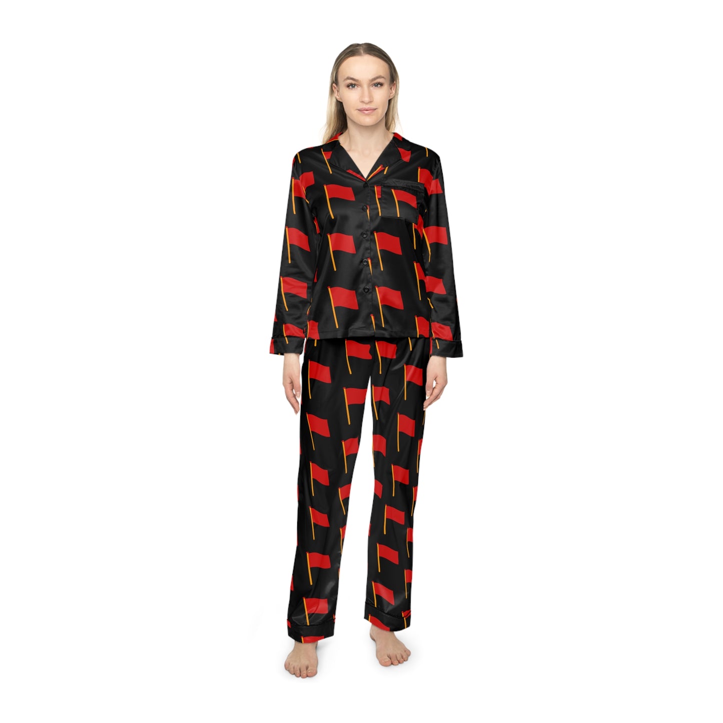 Red Flag Women's Satin Pajamas