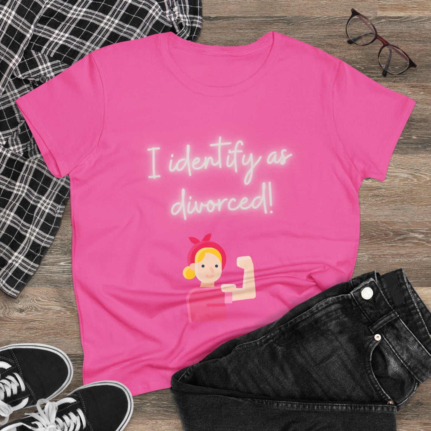 I Identify As Divorced Women's Midweight Cotton Tshirt