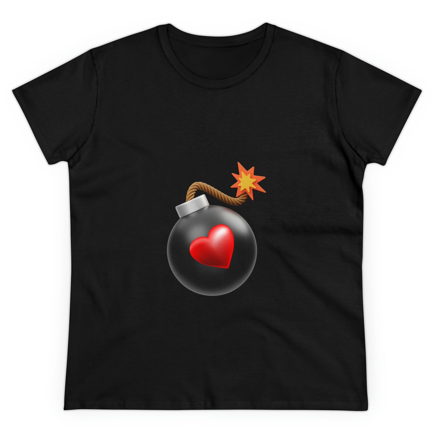 Love Bomb Women's Midweight Cotton Tshirt