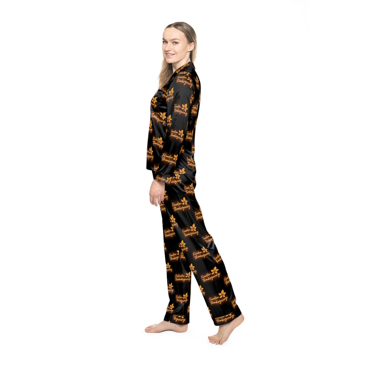 Thanksgiving Freedom Women's Satin Pajamas