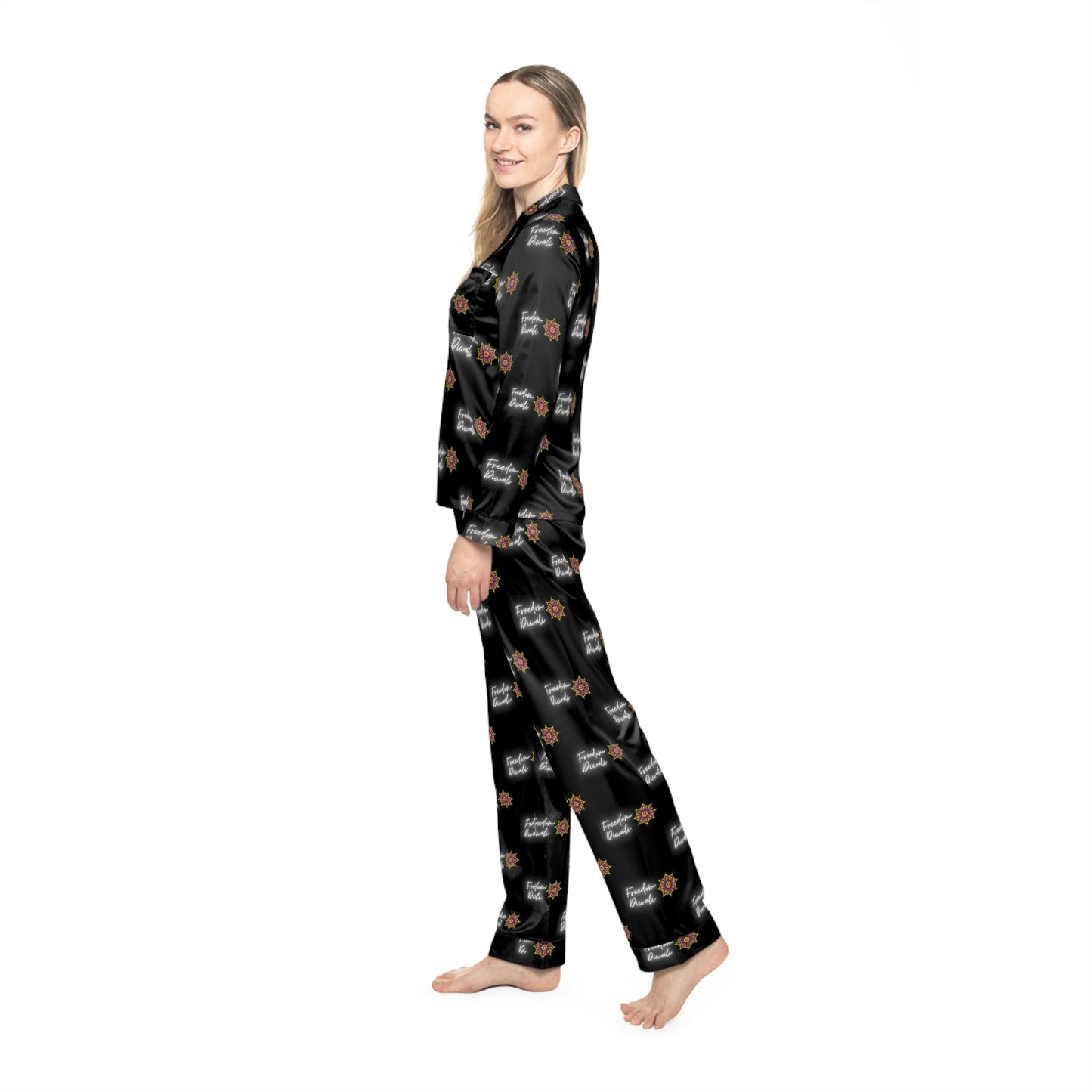 Diwali Freedom Women's Satin Pajamas