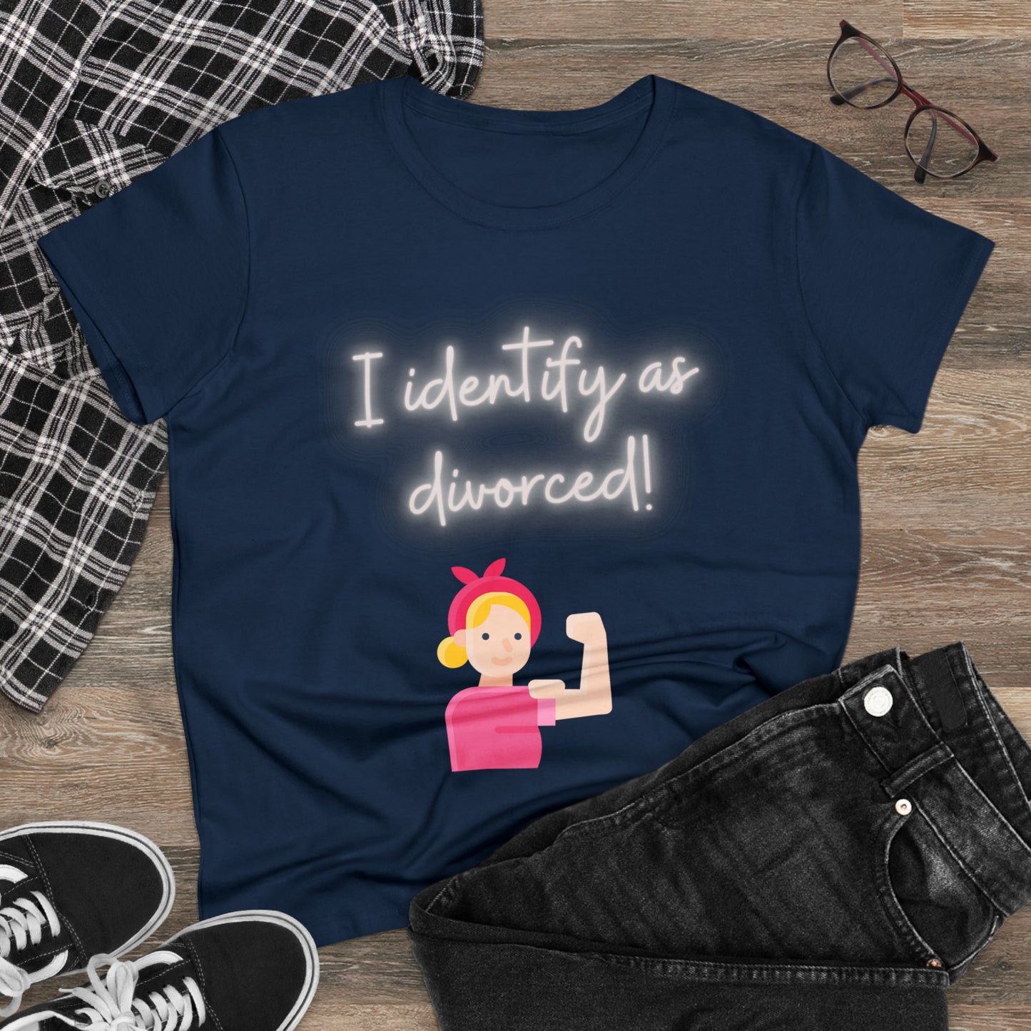 I Identify As Divorced Women's Midweight Cotton Tshirt