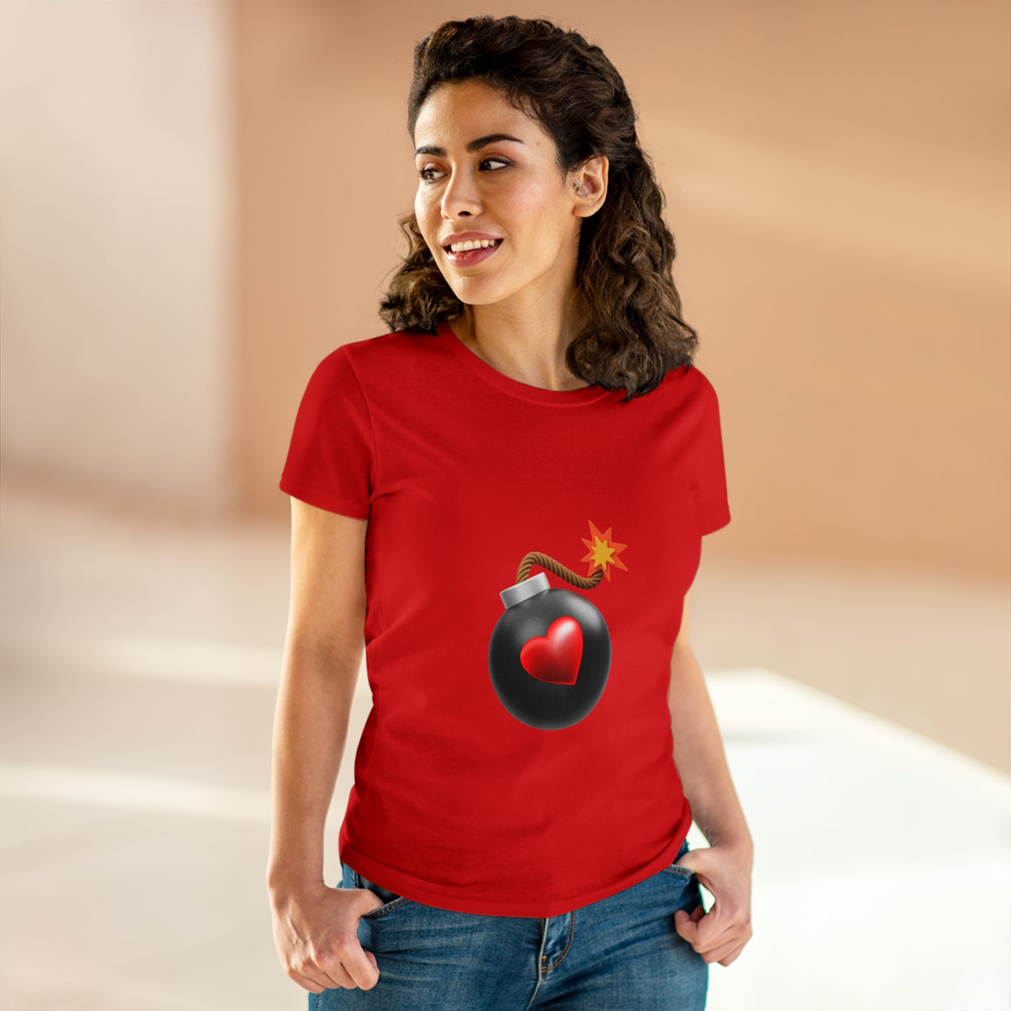 Love Bomb Women's Midweight Cotton Tshirt