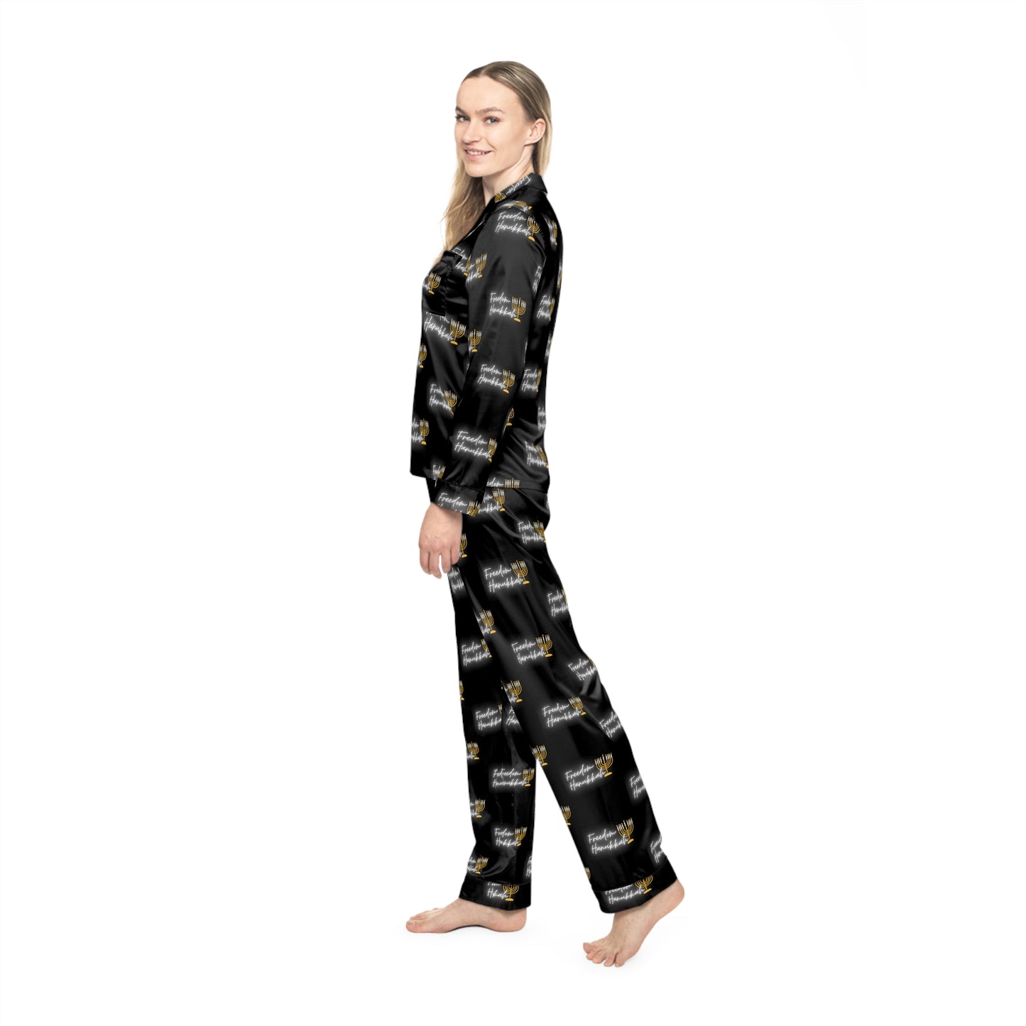 Hanukkah Freedom Women's Satin Pajamas