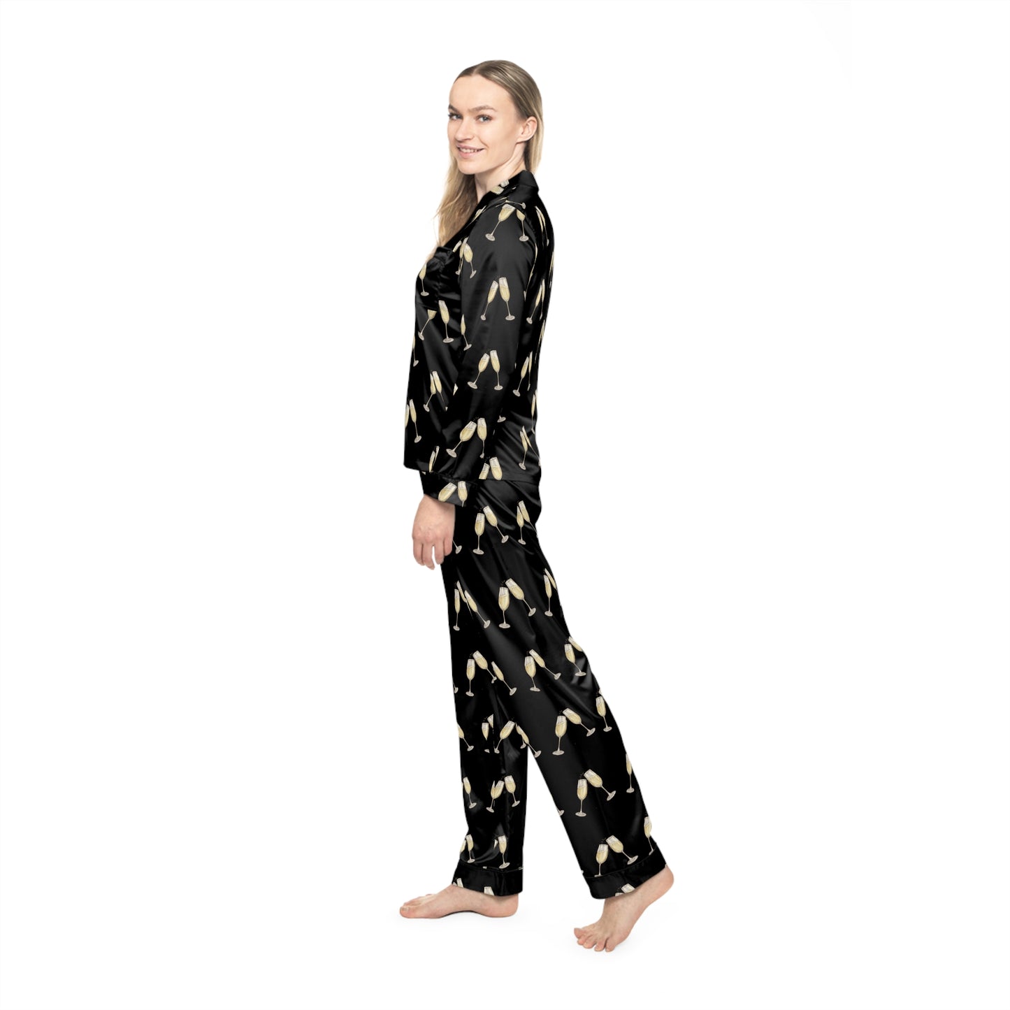 Champagne Women's Satin Pajamas