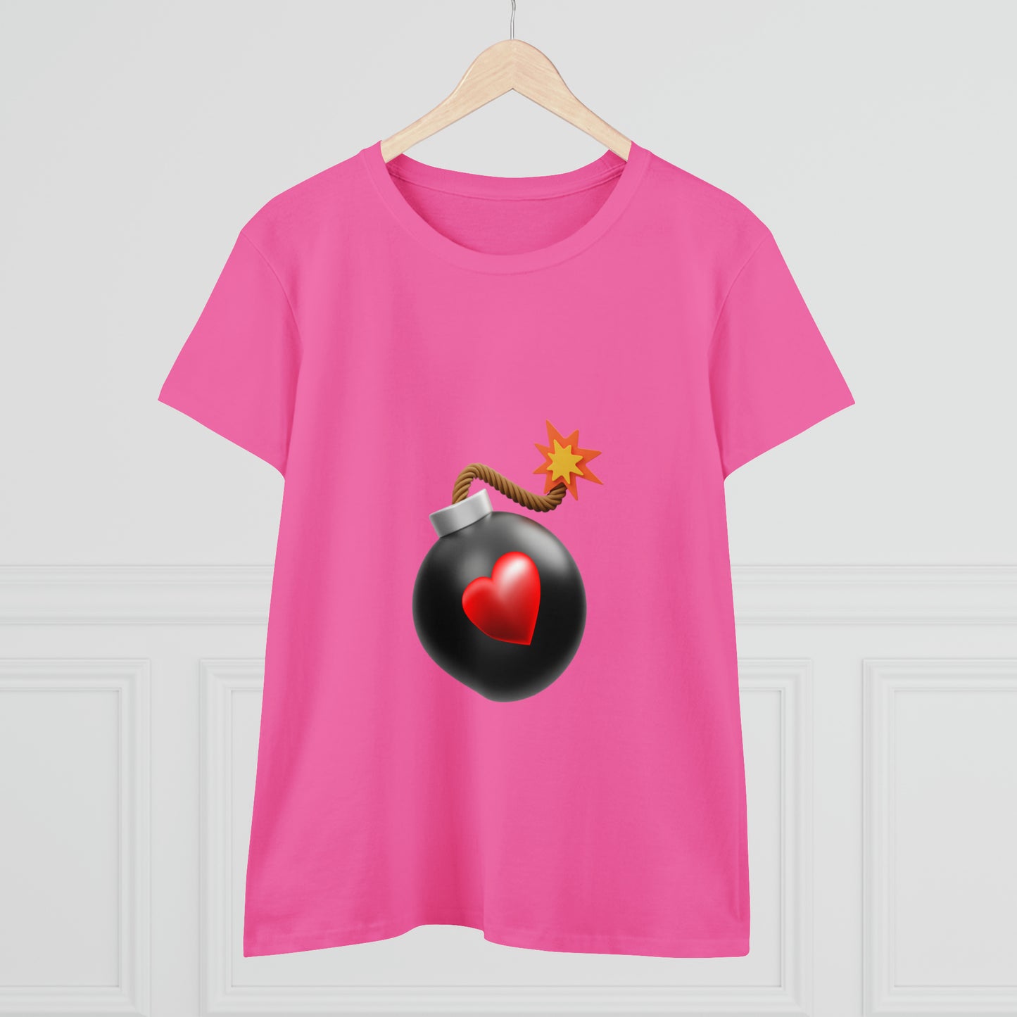 Love Bomb Women's Midweight Cotton Tshirt