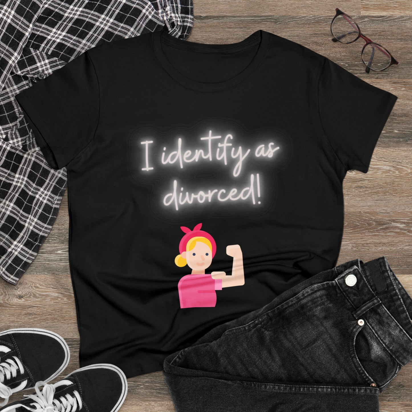 I Identify As Divorced Women's Midweight Cotton Tshirt