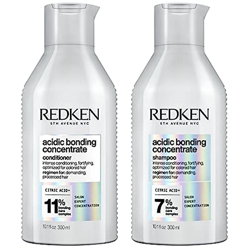 Redken Bonding Shampoo & Conditioner Set for Damaged Hair Repair | Acidic Bonding Concentrate | Sulfate-Free | Repairs Bleached or Color-Treated Hair | For All Hair Types | 10.1 Fl Oz